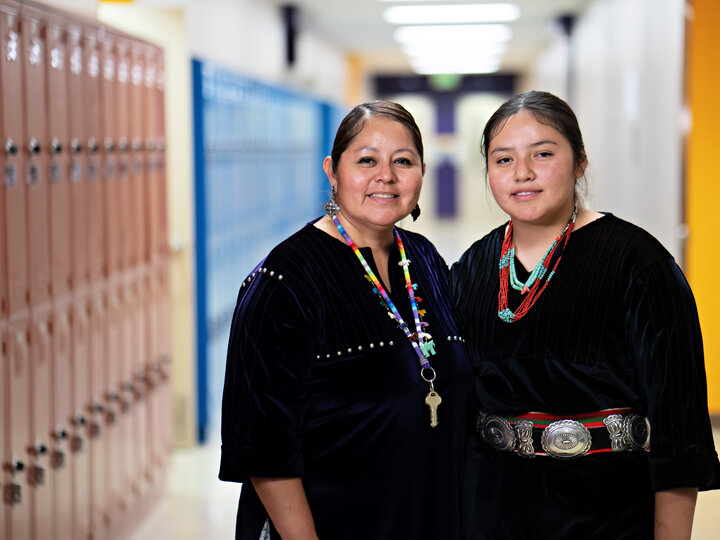 Two women in a school